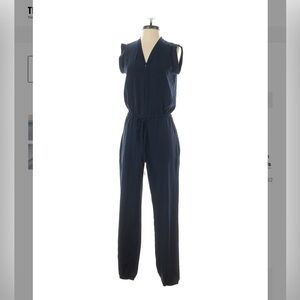AQUA Navy Sleeveless Jumpsuit XS